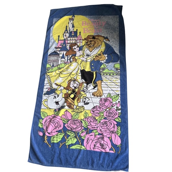 Franco Other - Vintage Disney Beauty and The Beast Towel Beach 90s Roses
